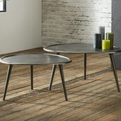 Bout de canapé vintage en métal noir 73 cm TRIBECA