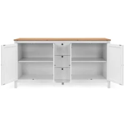 Buffet bas blanc 4 portes 3 tiroirs VENZA