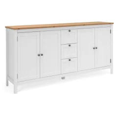 Buffet bas blanc 4 portes 3 tiroirs VENZA
