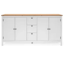 Buffet bas blanc 4 portes 3 tiroirs VENZA