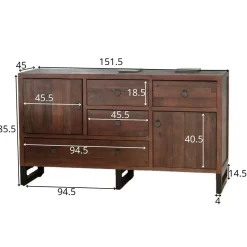 Buffet bas bois brun recyclé SAMOA