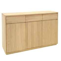 Buffet bas Hévéa 3 portes, 3 tiroirs 130x40x88cm BALTIC