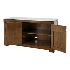 Buffet bas Hévéa 2 portes, 3 tiroirs 120x45x65cm NIAGARA