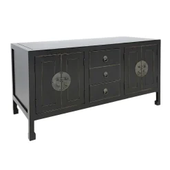 Buffet bas 4 portes hévéa 130x55x65cm MAORI