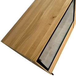 Buffet bas vitrine bois de chêne huilé 180 cm HAVEN