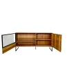Buffet bas vitrine bois de chêne huilé HAVEN