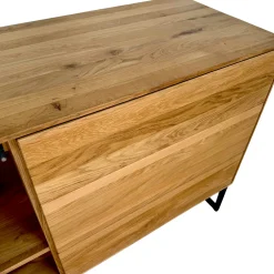 Buffet bas vitrine bois de chêne huilé HAVEN
