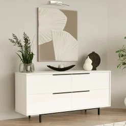 Buffet blanc design moderne à ouverture frontale VAREN