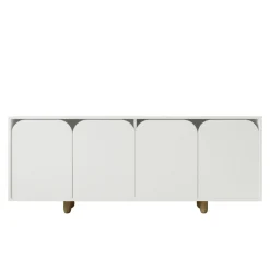 Buffet blanc moderne 4 portes courbes 180 cm VAREN