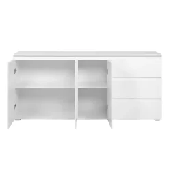 Buffet blanc moderne 3 portes 3 tiroirs ALVA
