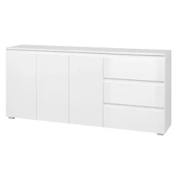 Buffet blanc moderne 3 portes 3 tiroirs ALVA