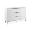 Buffet blanc moderne 2 portes 3 tiroirs AVIO
