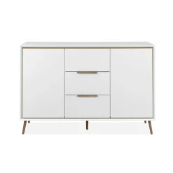 Buffet blanc moderne 2 portes 3 tiroirs AVIO