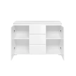 Buffet blanc moderne 2 portes 3 tiroirs ALVA