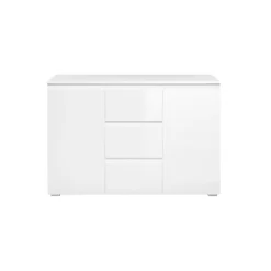 Buffet blanc moderne 2 portes 3 tiroirs ALVA