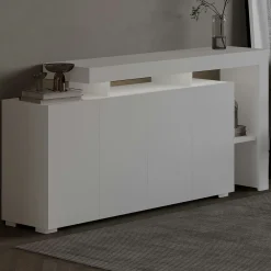 Buffet blanc 4 portes à cadre ouvert AURA