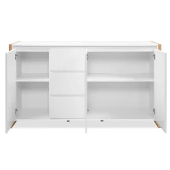 Buffet blanc 3 portes 3 tiroirs 160 cm ALVA