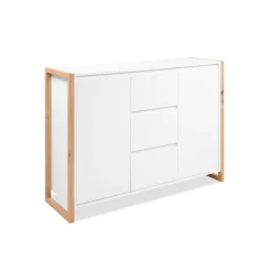 Buffet blanc 2 portes 3 tiroirs 122 cm ALVA