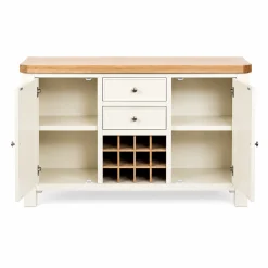 Buffet blanc style bord de mer avec range-bouteilles VELIA
