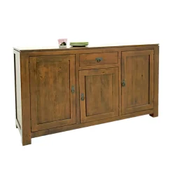 Buffet bois exotique hévéa 160cm HELENA
