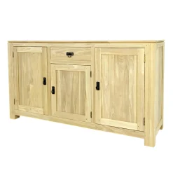 Buffet bois exotique hévéa 160cm HELENA