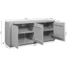 Buffet bois foncé 4 portes style minimaliste MONTARO