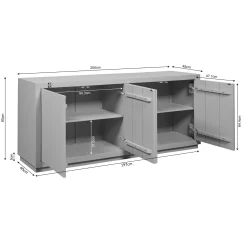 Buffet bois foncé 4 portes style minimaliste MONTARO