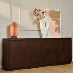 Buffet bois foncé 4 portes style minimaliste MONTARO
