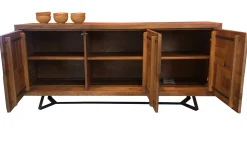 Buffet bois motif damier 3 portes 176 cm OKA