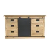 Buffet bois métal style atelier à portes coulissantes 160 cm CAMDEN