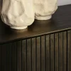 Buffet bois noir 4 portes rainurées 210 cm CORTINA