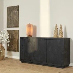 Buffet bois noir 3 portes style minimaliste MONTARO