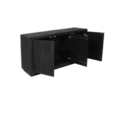 Buffet bois noir 3 portes style minimaliste MONTARO