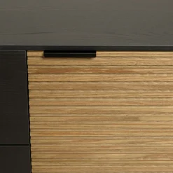 Buffet bois noir 3 tiroirs 2 portes en pin ALMEIRA