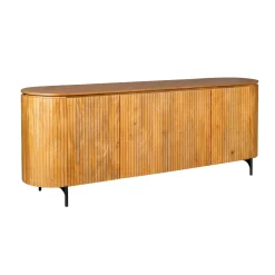 Buffet bois rainuré ovale 4 portes CALERO