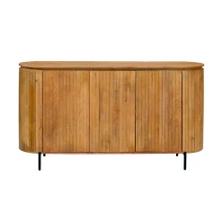 Buffet bois rainuré ovale 3 portes CALERO
