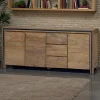 Buffet bois recyclé de teck 3 portes 3 tiroirs VADOD