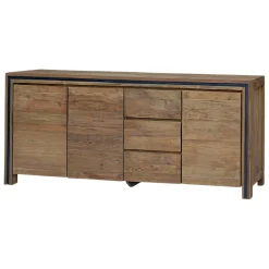 Buffet bois recyclé de teck 3 portes 3 tiroirs VADOD