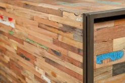 Buffet bois recyclé 4 portes 3 tiroirs 200x90 CARAVELLE