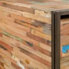 Buffet bois recyclé 2 portes 3 tiroirs 160x45x90cm CARAVELLE