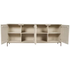 Buffet bois sable 4 portes rainurées 210 cm CORTINA