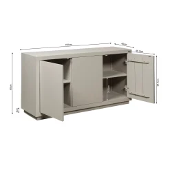 Buffet bois sable 3 portes style minimaliste MONTARO