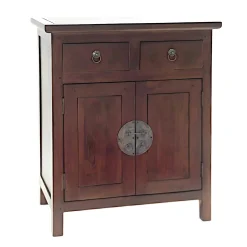 Buffet Chinois Hévéa 2 portes, 2 tiroirs 75x45x88cm MAORI