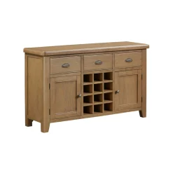 Buffet chêne campagne chic avec casier bouteilles VALMONT