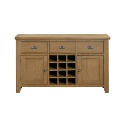 Buffet chêne campagne chic avec casier bouteilles VALMONT
