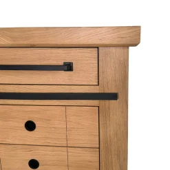Buffet chêne clair 1 porte coulissante 5 tiroirs ALPINE