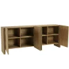 Buffet 190cm couleur naturelle 4 portes design arrondi VELAR