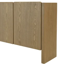 Buffet 213 cm couleur naturelle 4 portes design arrondi VELAR