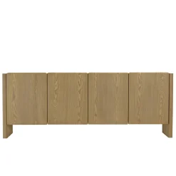 Buffet 213 cm couleur naturelle 4 portes design arrondi VELAR