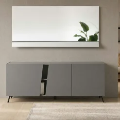 Buffet contemporain gris à découpe diagonale 180 cm LORA